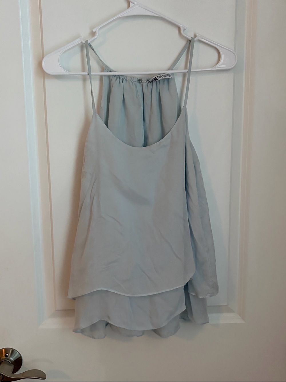 Light Blue Layered Spaghetti-Strap Tank Top by Forever 21